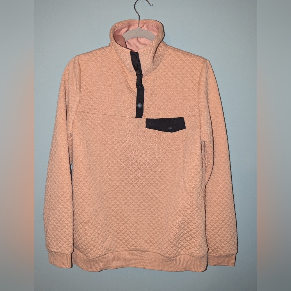 Quilted Pattern Half Button Up Sweater - Picture 4 of 4